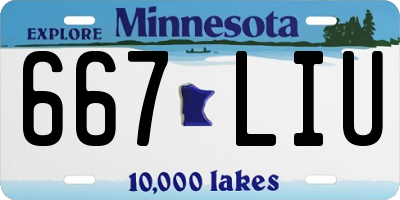 MN license plate 667LIU