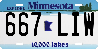 MN license plate 667LIW