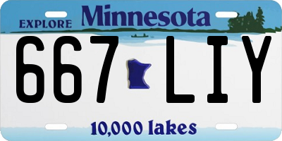 MN license plate 667LIY