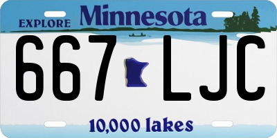 MN license plate 667LJC
