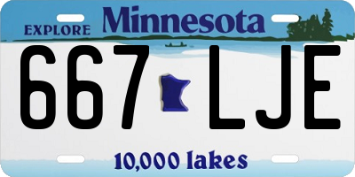 MN license plate 667LJE