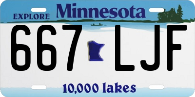 MN license plate 667LJF