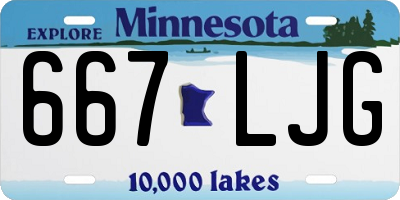 MN license plate 667LJG
