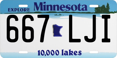MN license plate 667LJI