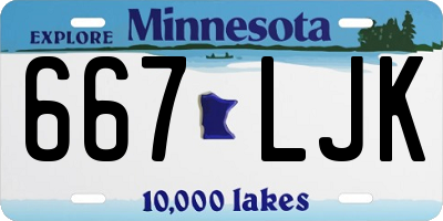 MN license plate 667LJK