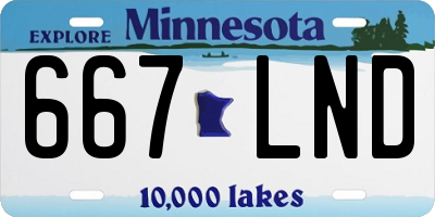 MN license plate 667LND