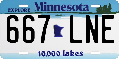 MN license plate 667LNE