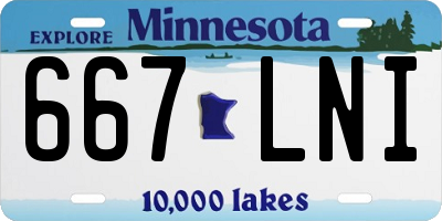 MN license plate 667LNI