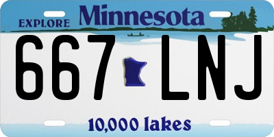 MN license plate 667LNJ