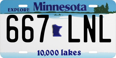 MN license plate 667LNL