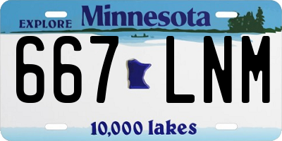 MN license plate 667LNM