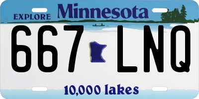 MN license plate 667LNQ