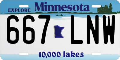 MN license plate 667LNW