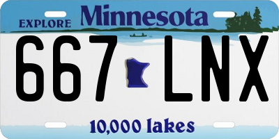 MN license plate 667LNX