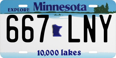 MN license plate 667LNY