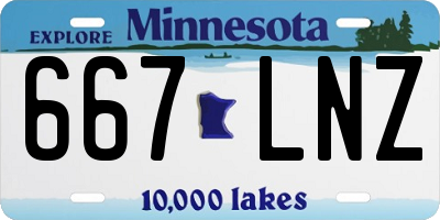 MN license plate 667LNZ