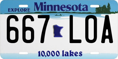 MN license plate 667LOA