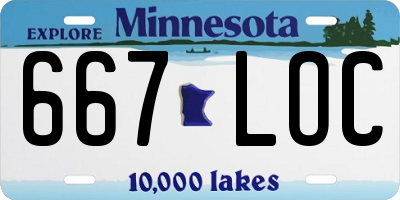 MN license plate 667LOC