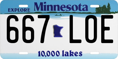 MN license plate 667LOE