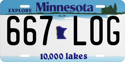 MN license plate 667LOG