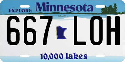 MN license plate 667LOH