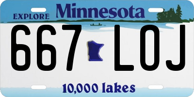 MN license plate 667LOJ