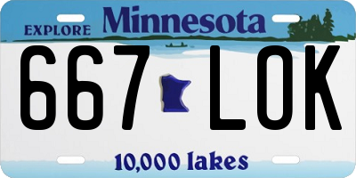 MN license plate 667LOK