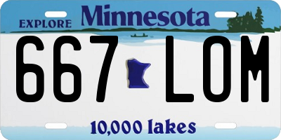 MN license plate 667LOM