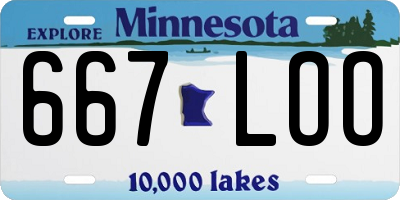 MN license plate 667LOO