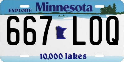 MN license plate 667LOQ