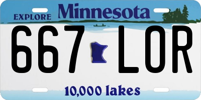 MN license plate 667LOR