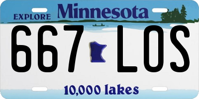 MN license plate 667LOS