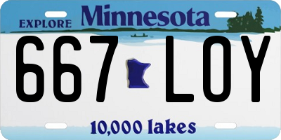 MN license plate 667LOY