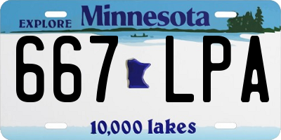 MN license plate 667LPA