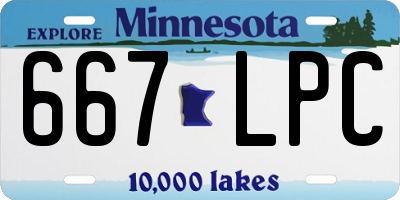 MN license plate 667LPC