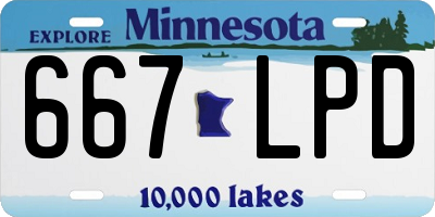 MN license plate 667LPD