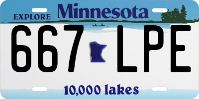 MN license plate 667LPE