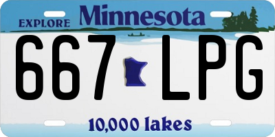 MN license plate 667LPG