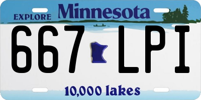MN license plate 667LPI