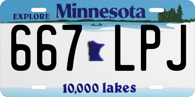 MN license plate 667LPJ