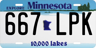 MN license plate 667LPK