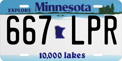 MN license plate 667LPR