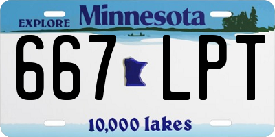 MN license plate 667LPT