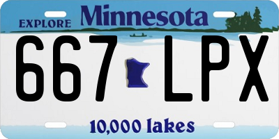 MN license plate 667LPX