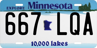 MN license plate 667LQA