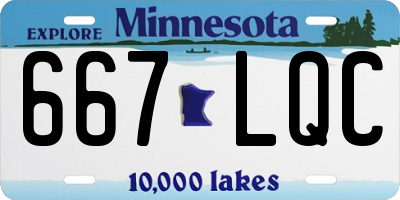 MN license plate 667LQC