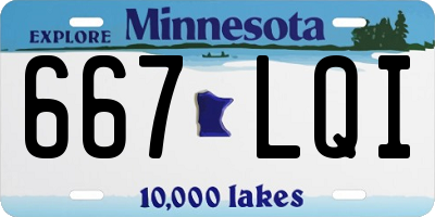 MN license plate 667LQI