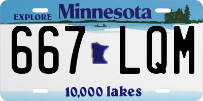 MN license plate 667LQM