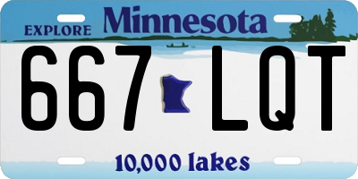 MN license plate 667LQT