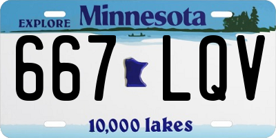 MN license plate 667LQV